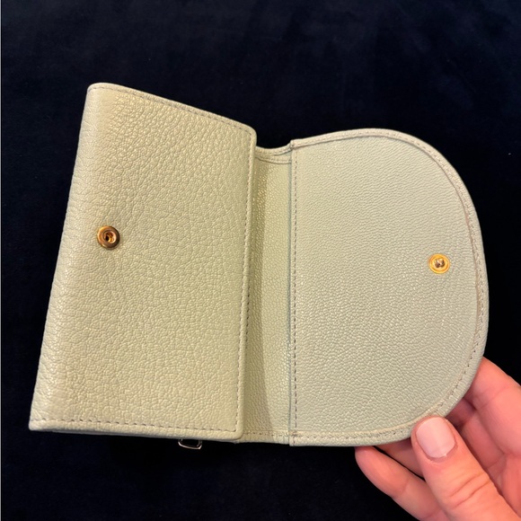 See By Chloé Hana Leather Trifold Wallet, Blowy Blue (mint green) NWT - Picture 9 of 11